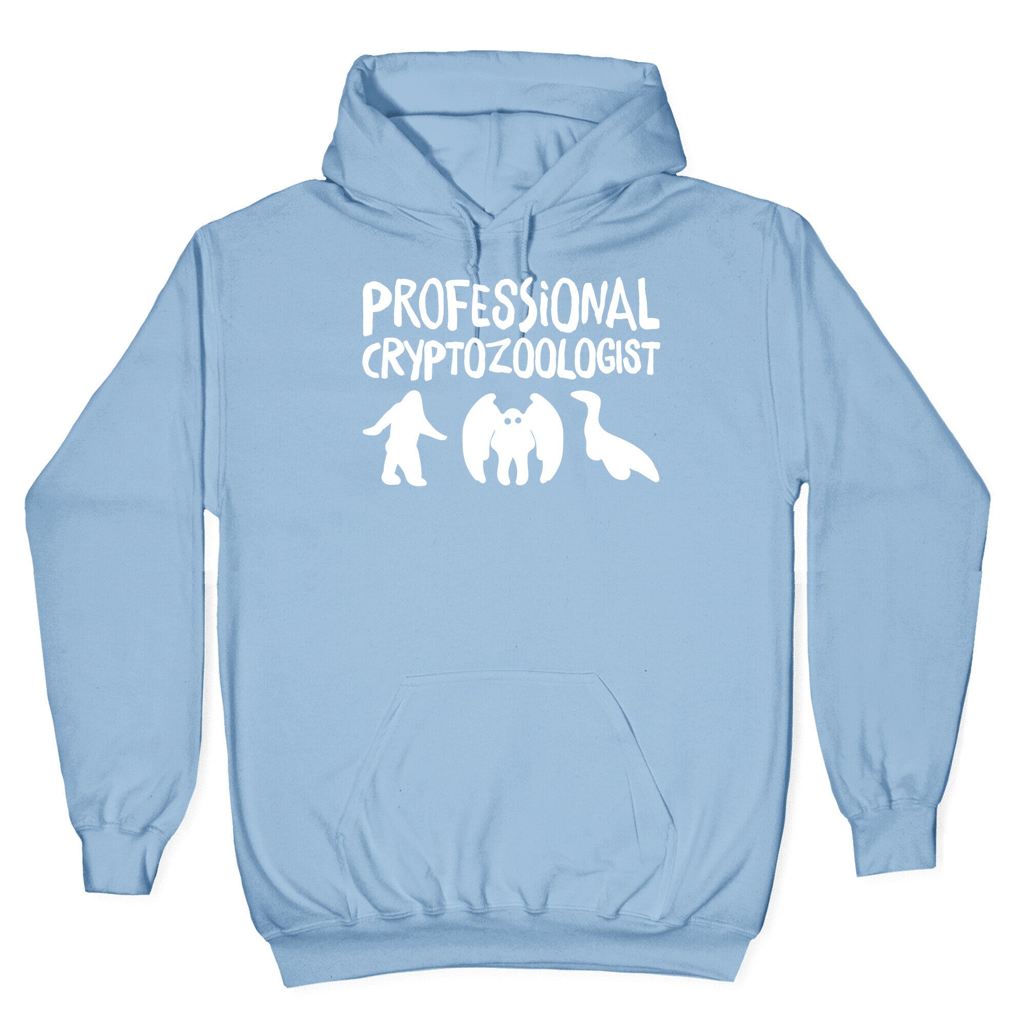 Professional Cryptozoologist White Print Hoodie